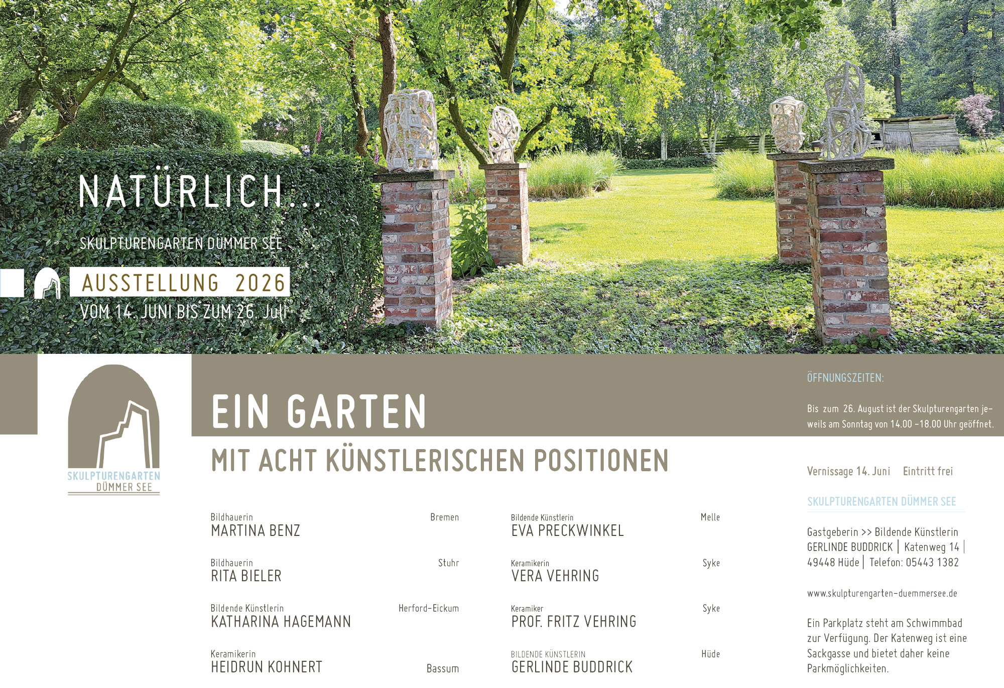 Natürlich, Skupturengarten Dümmersee, Ausstellung 2026